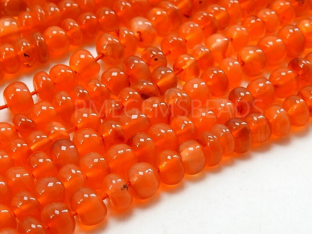 Carnelian Smooth Roundel Bead 16Inches 4-7MM Approx For Making Jewelry Wholesaler Supplies New Arrival Natural Stone PME-B1