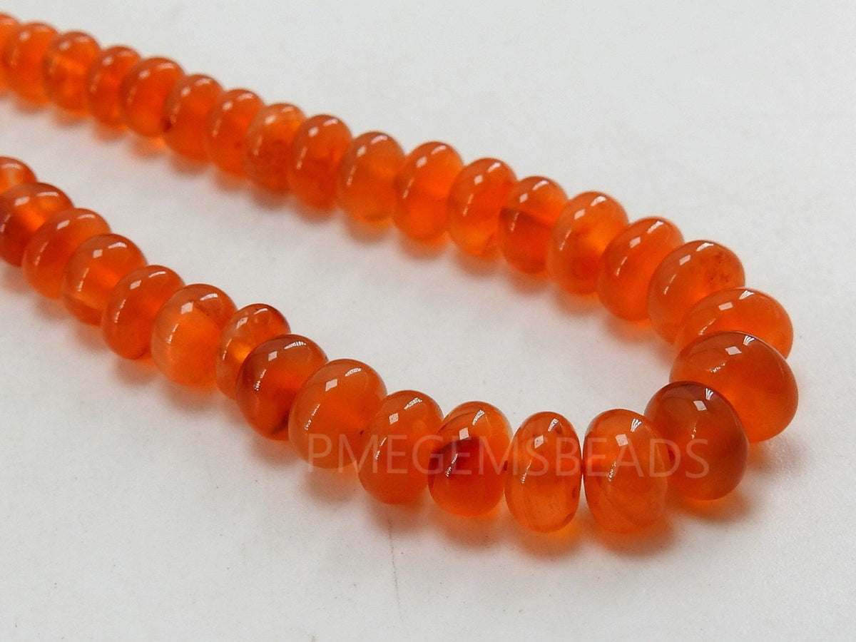 Carnelian Smooth Roundel Bead 16Inches 4-7MM Approx For Making Jewelry Wholesaler Supplies New Arrival Natural Stone PME-B1