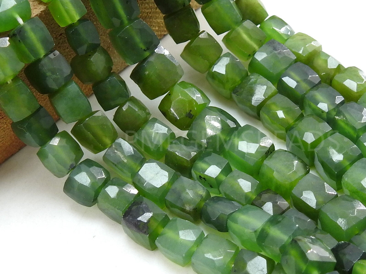 Serpentine Faceted Cube Box Bead 7Inches Strand Wholesaler Supplies New Arrival Natural Stone PME-CB2
