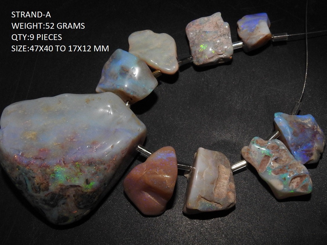 Natural Australian Opal Slice Strand Multi Fire Polished Rough Loose Raw Stone Crystal Mineral Gemstone Wholesale Jewelry Supplies MS