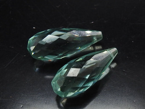 20X8MM Quartz Faceted Drop 2Piece Handmade Loose Bead Matched Pair | Crystal Teardrop Briolette for Earring Making Wholesaler Supplies PMEQA