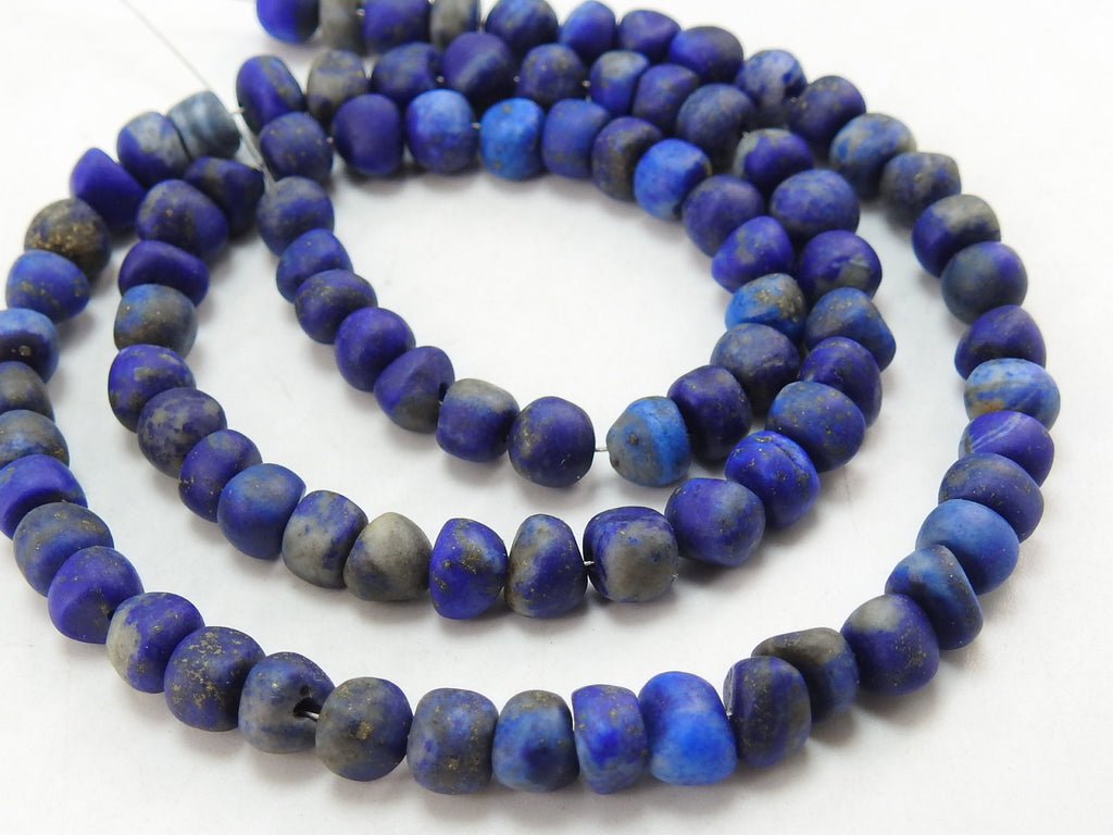 Natural Lapis Lazuli Smooth Matte Polished Roundel Bead 16 Inch Strand Wholesale Gemstone Beads Jewelry Making Supplies WB-5