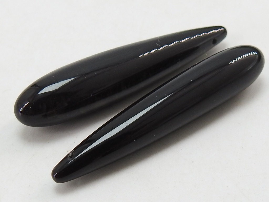 Matched Pair Chalcedony Drop Beads Smooth Polished Elongated 35mm Long 2Pc Set Loose Gemstone Earring Supplies Wholesaler Jewelry Making
