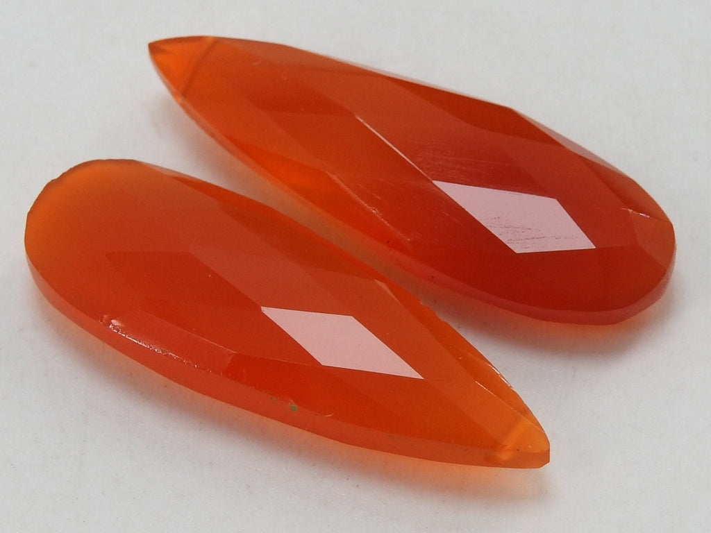 Chalcedony Faceted Teardrop Beads 30x10mm 2 Piece Pack Loose Gemstone Focal Stones For Earring DIY Jewelry Making Crafts Supply PME-CY1