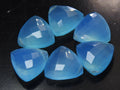 Chalcedony Faceted Trillion Cut Gemstone Beads 10Piece 12X12MM Wholesale Loose Stones For Earring Jewelry Making Supplies PME(CY2)