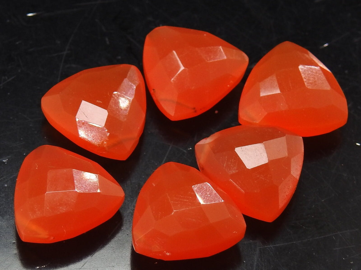 Chalcedony Faceted Trillion Cut Gemstone Beads 10Piece 12X12MM Wholesale Loose Stones For Earring Jewelry Making Supplies PME(CY2)