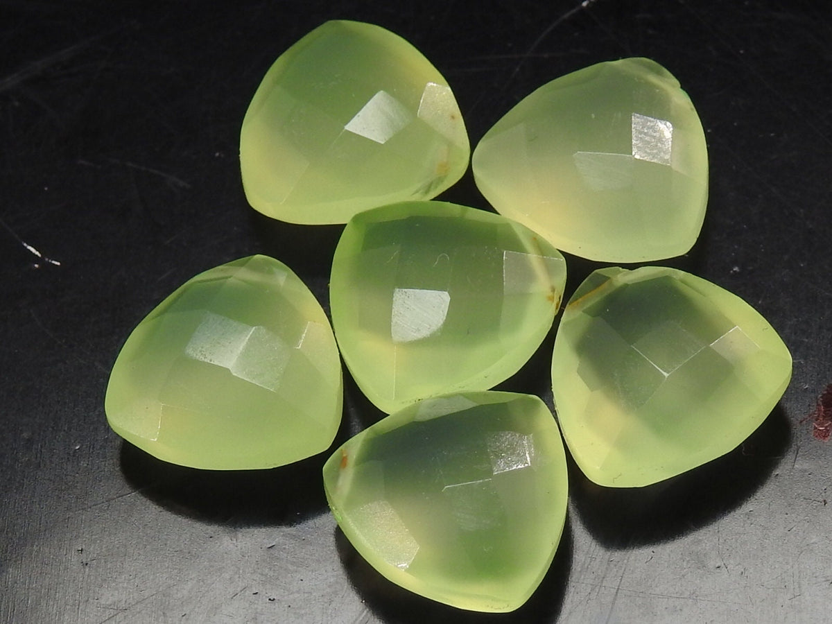 Chalcedony Faceted Trillion Cut Gemstone Beads 10Piece 12X12MM Wholesale Loose Stones For Earring Jewelry Making Supplies PME(CY2)