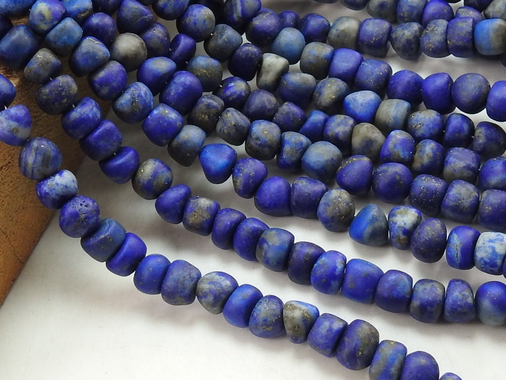 Natural Lapis Lazuli Smooth Matte Polished Roundel Bead 16 Inch Strand Wholesale Gemstone Beads Jewelry Making Supplies WB-5