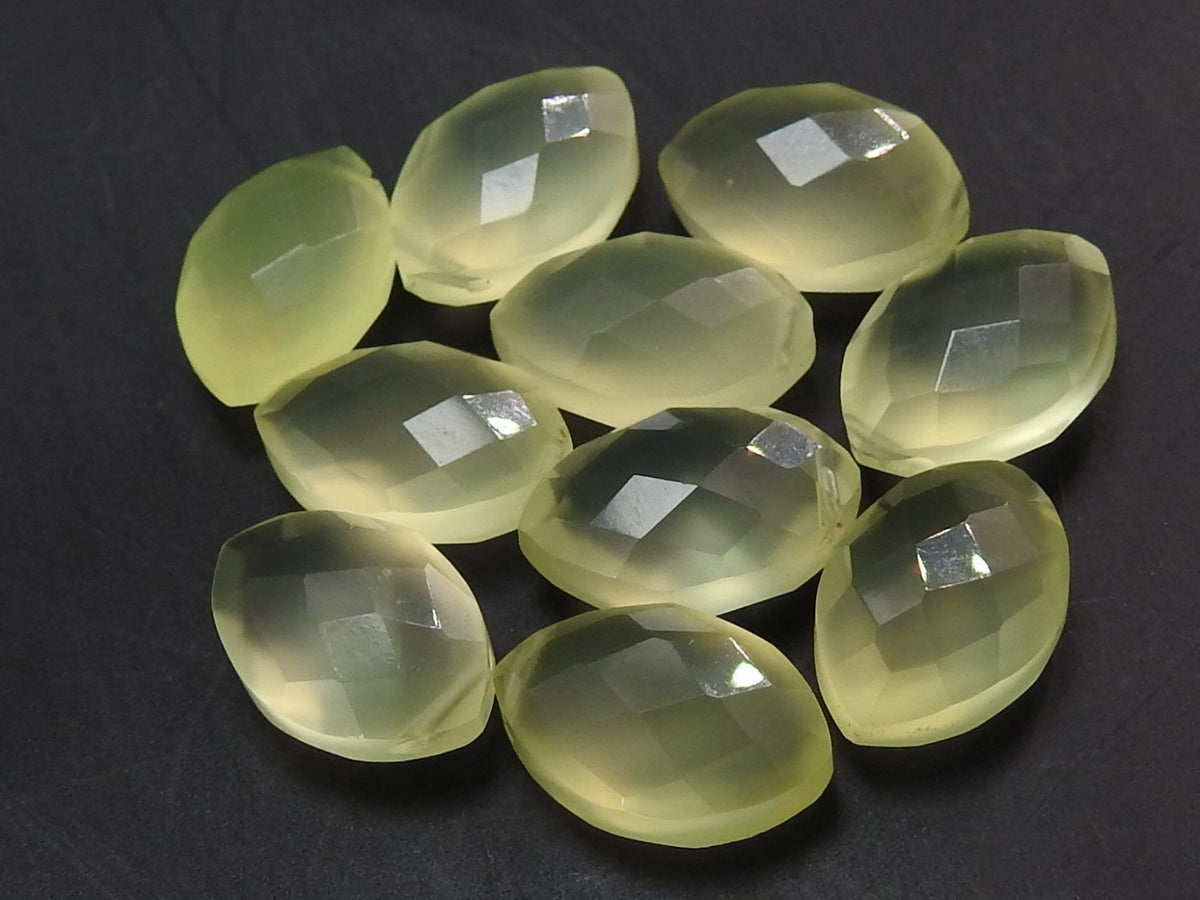 Chalcedony Faceted Marquise Beads Matching Pair, 12x8mm Loose Gemstone Set of 2 Pieces for Earring Jewelry Making Supplies PME-CY1