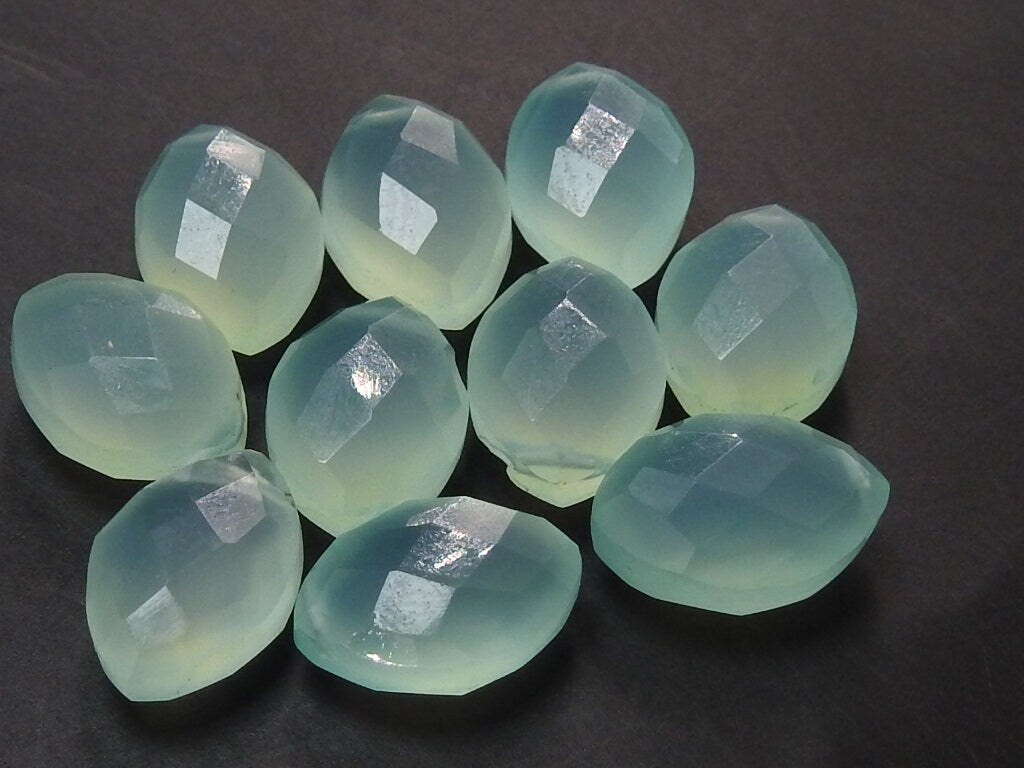 Chalcedony Faceted Marquise Beads Matching Pair, 12x8mm Loose Gemstone Set of 2 Pieces for Earring Jewelry Making Supplies PME-CY1