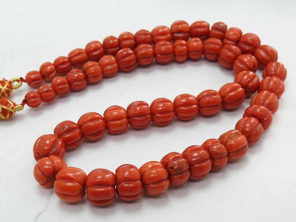 Red Coral Pumpkin Carving Rondell Watermelon Bead 5-12mm Loose Stone 9" Strand Natural Gemstone Jewelry Making DIY BK-CR2
