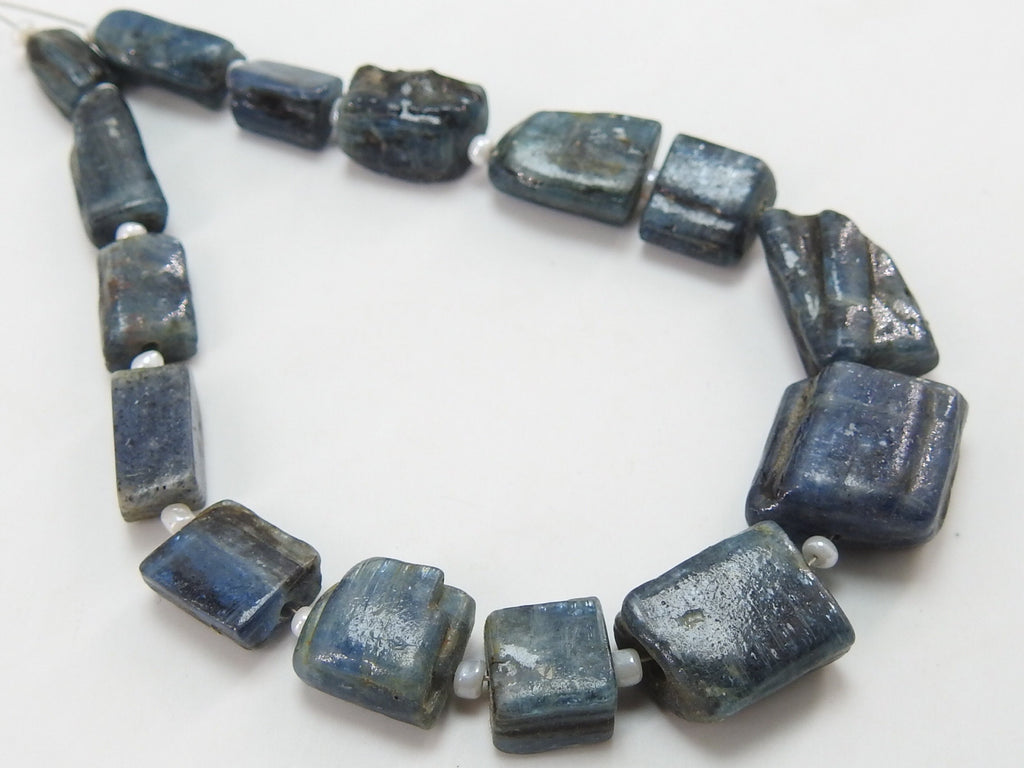 Blue Kyanite Smooth Polished Tumble Nugget Beads 5-8mm, Natural Stone 8 Inch Strand Loose Gemstone Wholesale Jewelry Supplies TU1