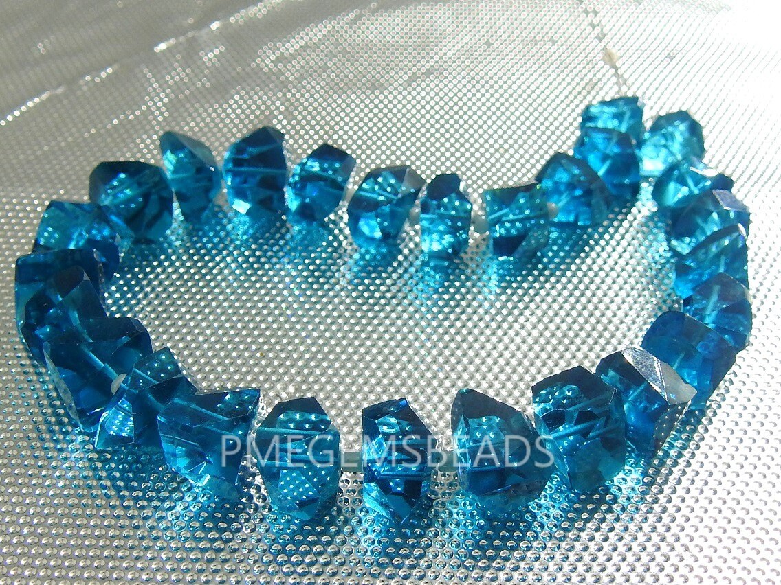 Faceted Quartz Crystal Tumbled Nugget 8" Bead Strand 8-10MM Wholesale Loose Gemstone For Handcrafted Bracelet Jewelry Making PME-QB