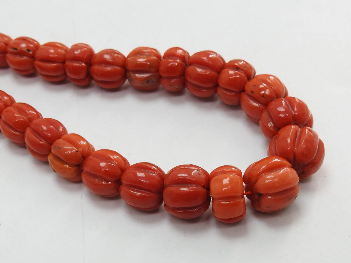Red Coral Pumpkin Carving Rondell Watermelon Bead 5-12mm Loose Stone 9" Strand Natural Gemstone Jewelry Making DIY BK-CR2