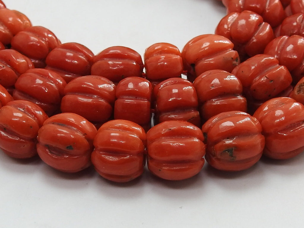 Red Coral Pumpkin Carving Rondell Watermelon Bead 5-12mm Loose Stone 9" Strand Natural Gemstone Jewelry Making DIY BK-CR2