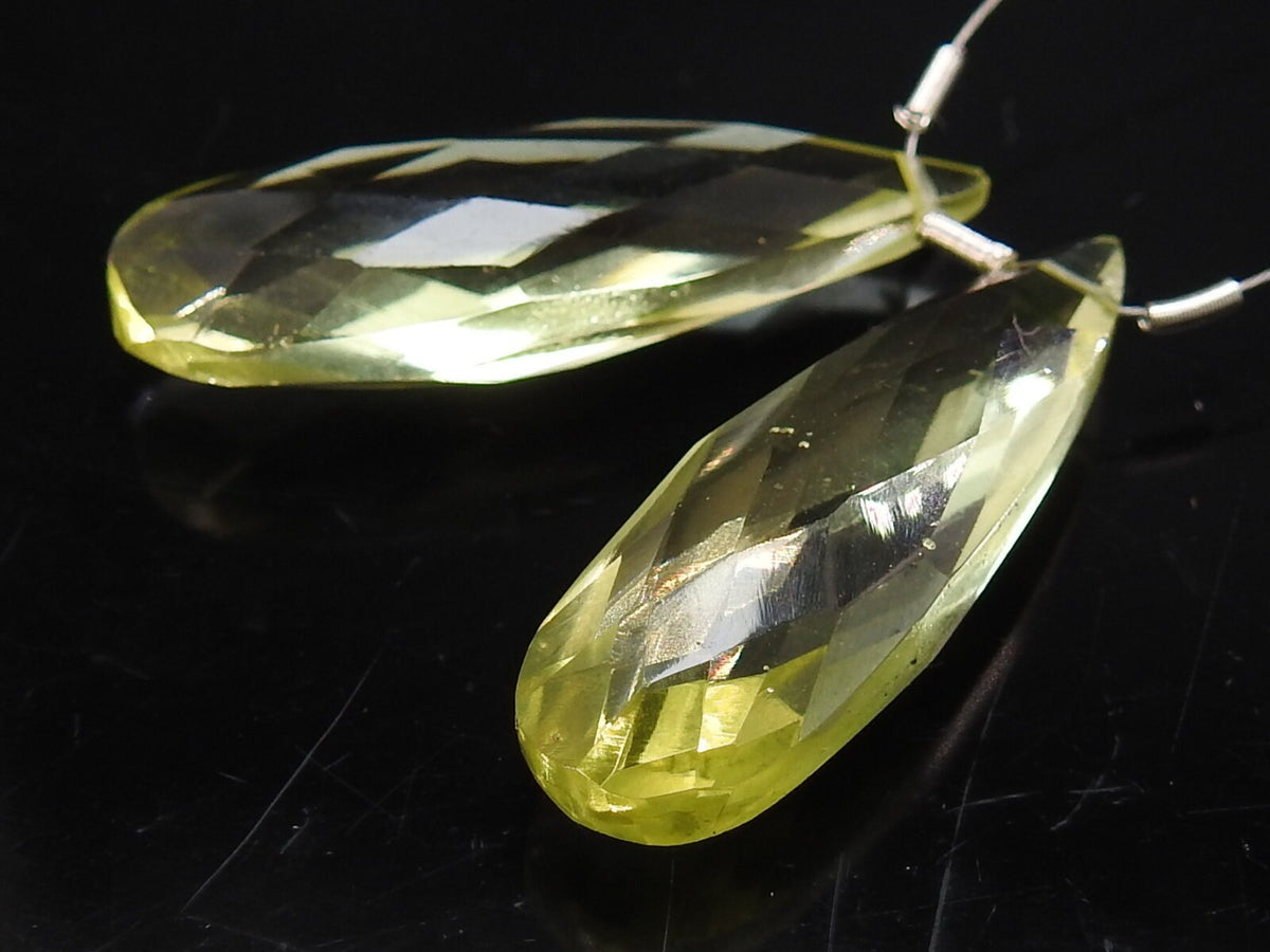 Quartz Faceted Teardrop 2Piece 30X10MM Matched Pair Wholesaler Supplies For Making Jewelry PME-QA