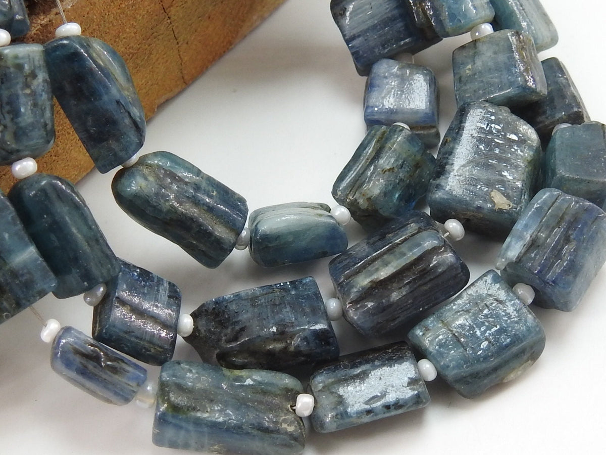Blue Kyanite Smooth Polished Tumble Nugget Beads 5-8mm, Natural Stone 8 Inch Strand Loose Gemstone Wholesale Jewelry Supplies TU1