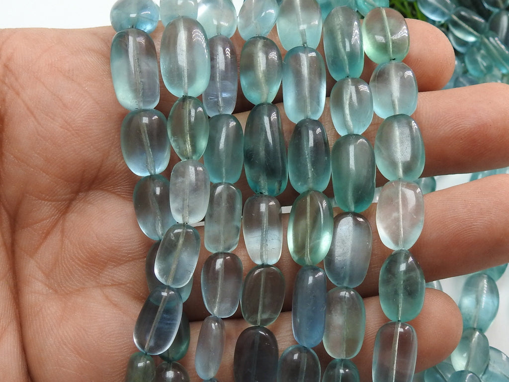 Blue Fluorite Smooth Tumble Nugget Beads 8Inches 16x9mm 7x5mm Natural Stone Loose Gemstone Strand for Jewelry Making Bead Wholesaler Supply