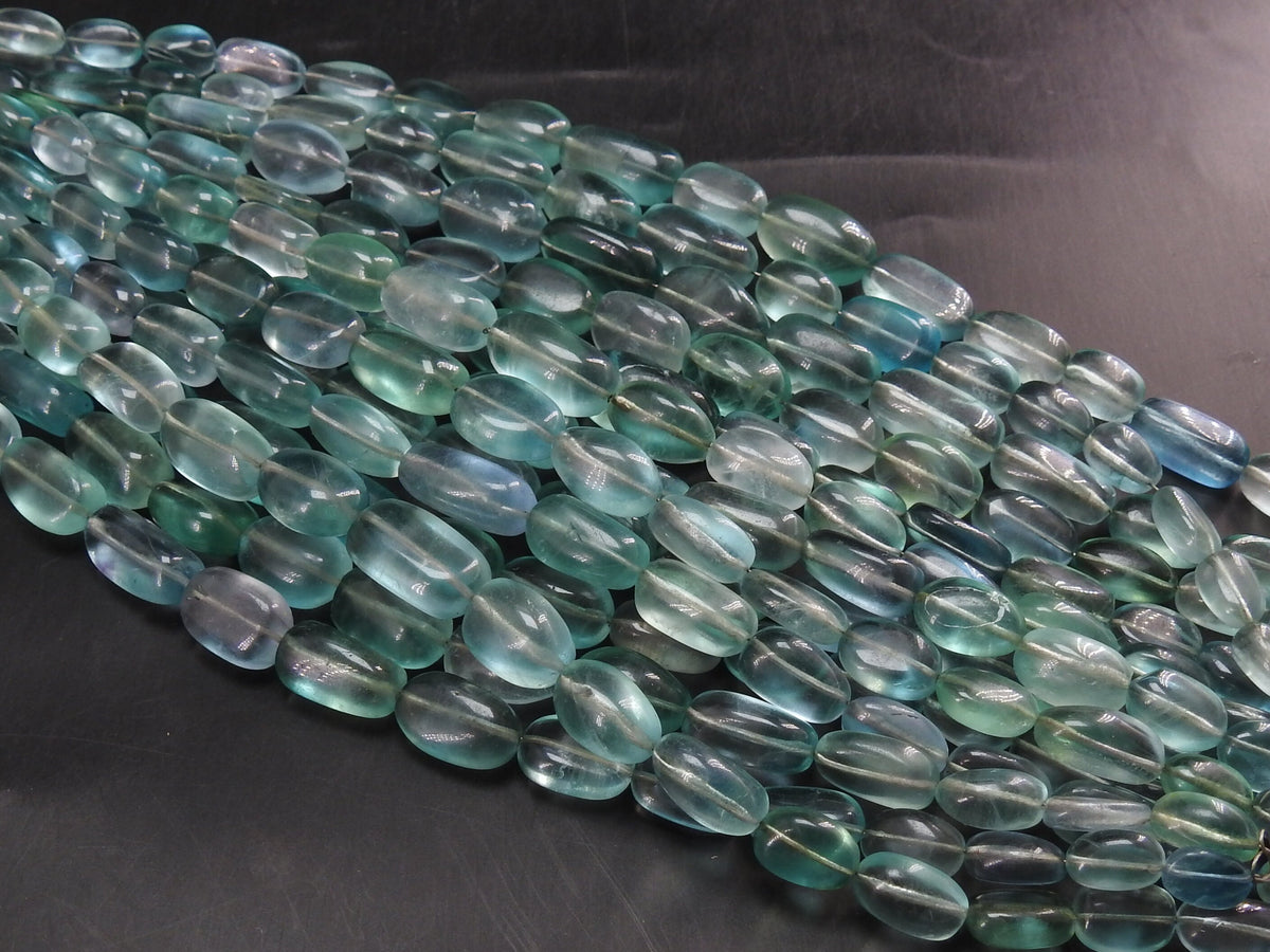 Blue Fluorite Smooth Tumble Nugget Beads 8Inches 16x9mm 7x5mm Natural Stone Loose Gemstone Strand for Jewelry Making Bead Wholesaler Supply