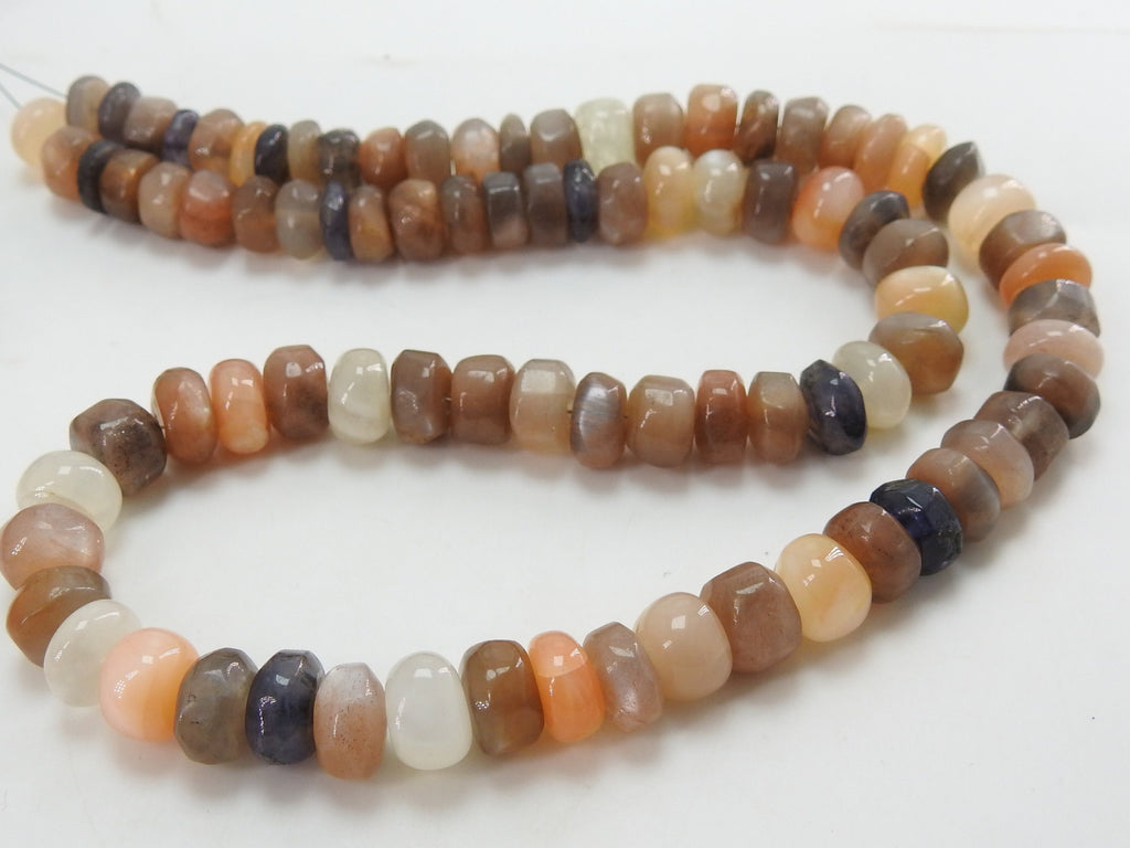 Natural Moonstone Smooth Roundel Bead Multi Shaded 16Inches Strand Wholesaler Supplies New Arrival Gemstone Jewelry Making Loose Spacer DIY