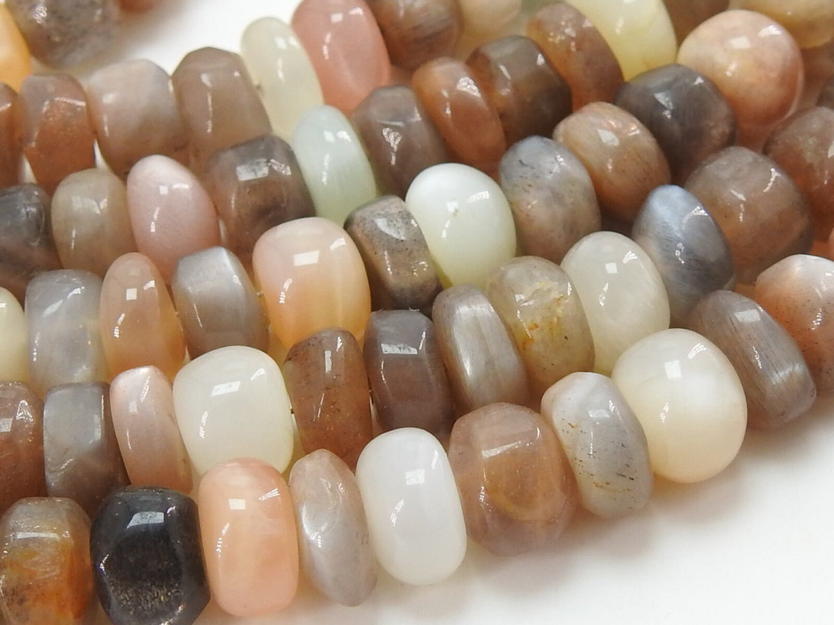 Natural Moonstone Smooth Roundel Bead Multi Shaded 16Inches Strand Wholesaler Supplies New Arrival Gemstone Jewelry Making Loose Spacer DIY