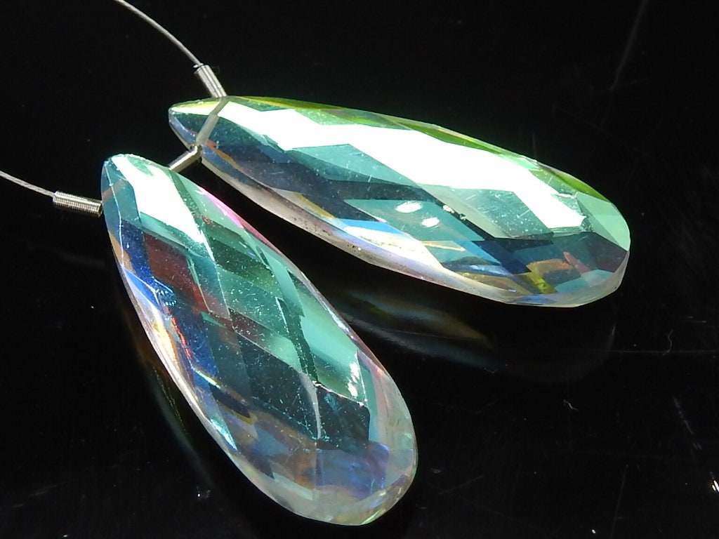 Quartz Faceted Teardrop 2Piece 30X10MM Matched Pair Wholesaler Supplies For Making Jewelry PME-QA