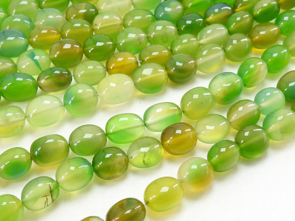 Green Chalcedony Smooth Tumble Nugget/16Inches 6To8MM Long/Wholesaler/Supplies/New Arrival/Natural Stone/PME-CY2