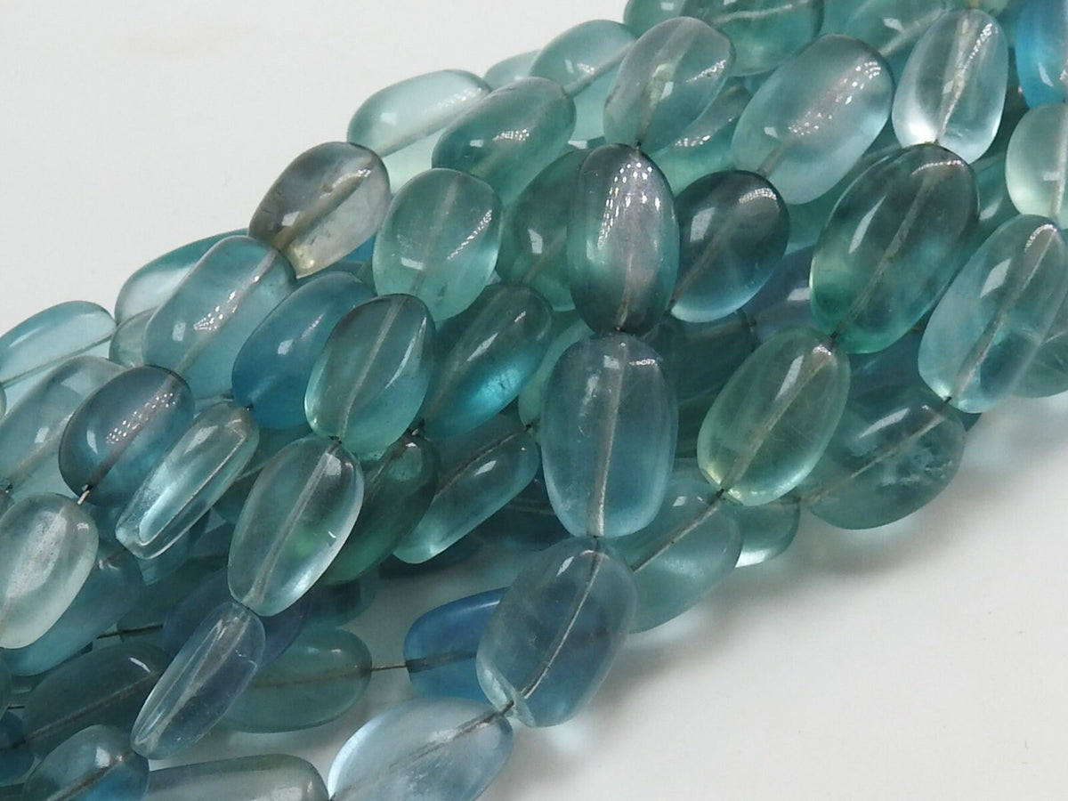 Blue Fluorite Smooth Tumble Nugget Beads 8Inches 16x9mm 7x5mm Natural Stone Loose Gemstone Strand for Jewelry Making Bead Wholesaler Supply