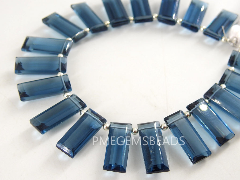 Quartz Rectangle Baguette Beads, 18x7mm Faceted Briolette Matched Pair 2Piece, Loose Stone Supplies for Statement Earring Making PMEQA