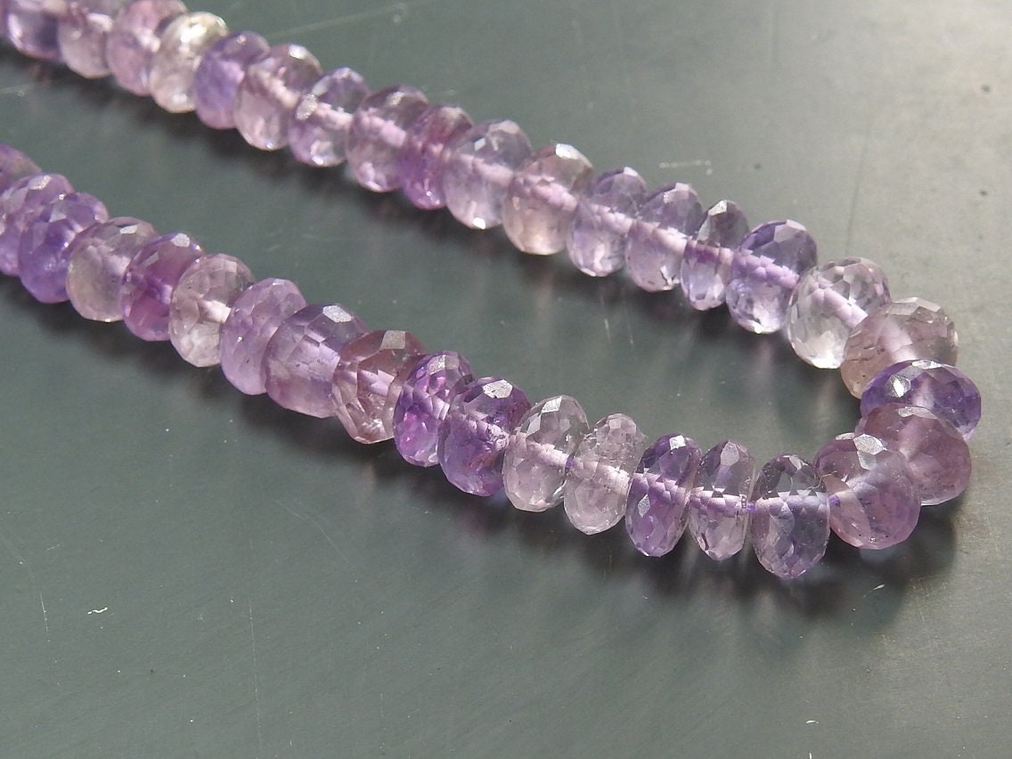 Pink Amethyst Faceted Roundel Bead 16Inches Strand Wholesaler Supplies Natural Stone WB-6