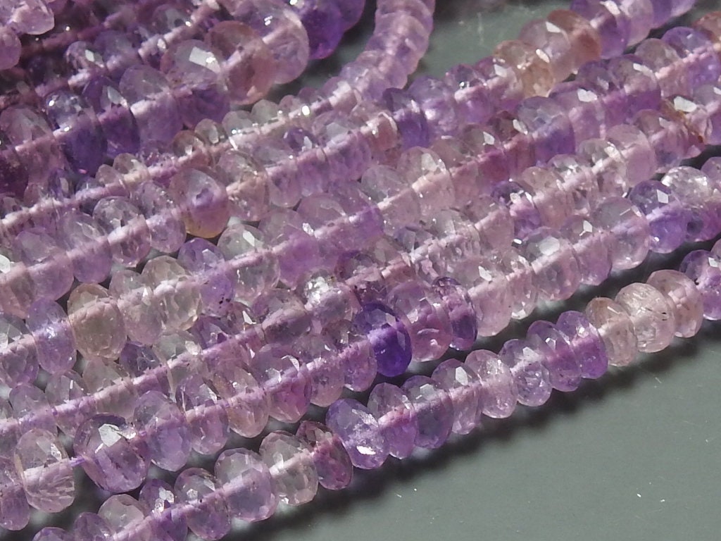 Pink Amethyst Faceted Roundel Bead 16Inches Strand Wholesaler Supplies Natural Stone WB-6