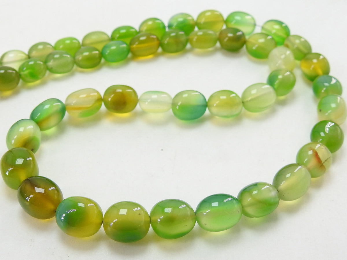 Green Chalcedony Smooth Tumble Nugget/16Inches 6To8MM Long/Wholesaler/Supplies/New Arrival/Natural Stone/PME-CY2