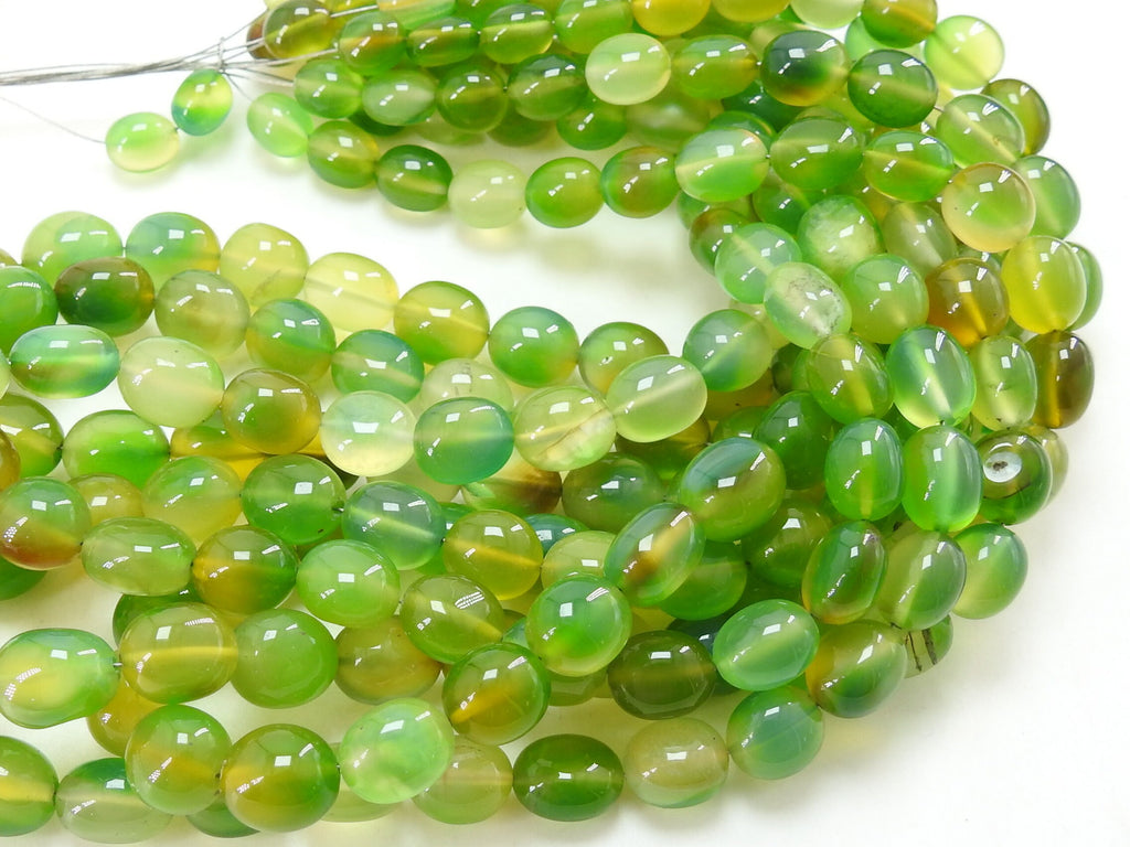 Green Chalcedony Smooth Tumble Nugget/16Inches 6To8MM Long/Wholesaler/Supplies/New Arrival/Natural Stone/PME-CY2