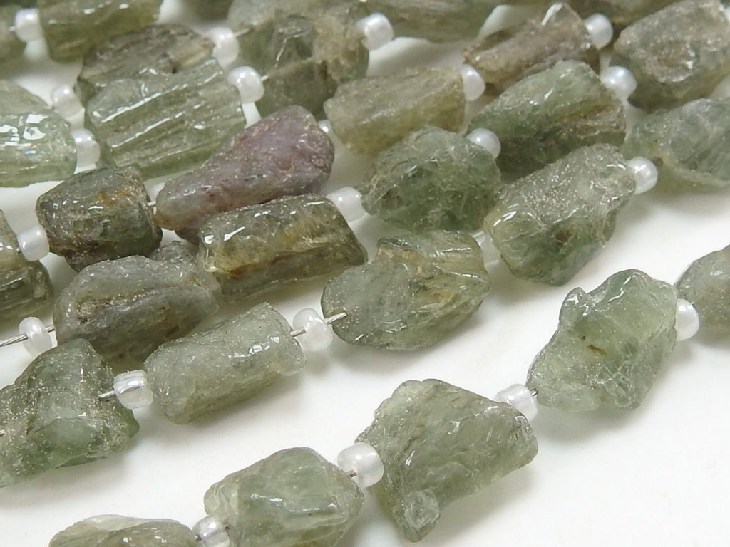 Natural Moss Aquamarine Rough Polished Tumble Nugget 10" 8-12mm Gemstone Beads Wholesale Strand for DIY Handmade Jewelry Making Supplies RB1