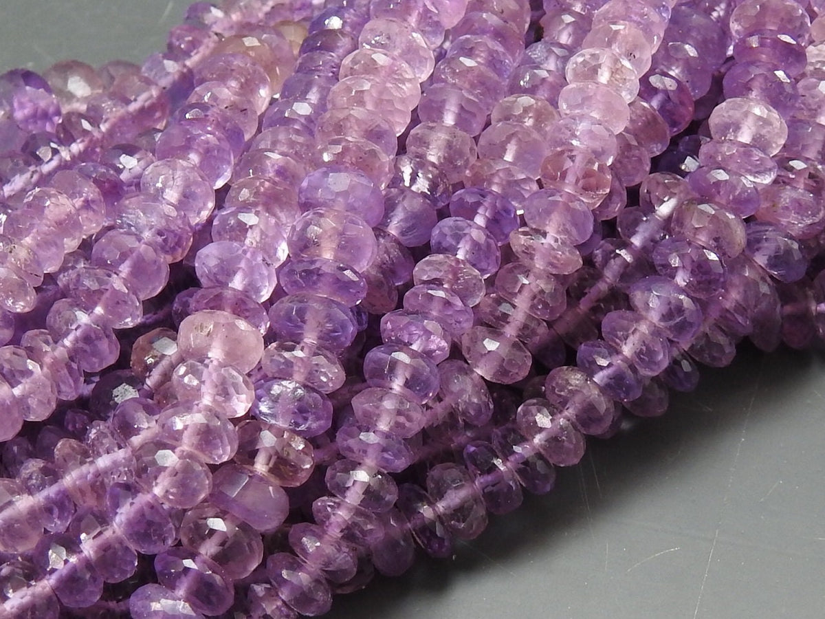 Pink Amethyst Faceted Roundel Bead 16Inches Strand Wholesaler Supplies Natural Stone WB-6