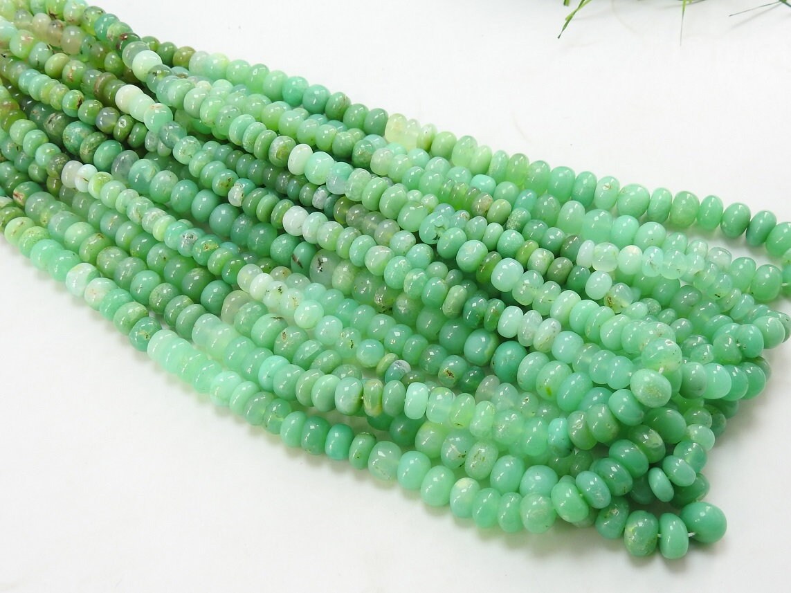 Natural Chrysoprase Smooth Roundelle Beads 8mm, 9 Inch Strand, Genuine Green Gemstone for Jewelry Making, Wholesale Supplies, New Arrival