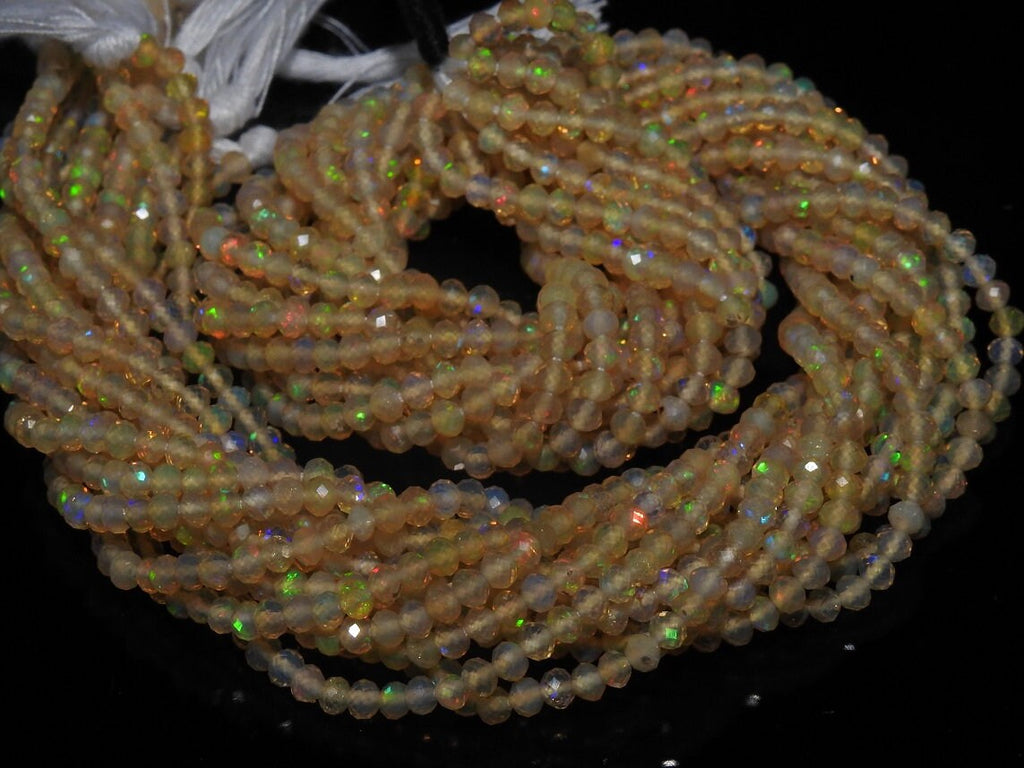 Ethiopian Opal Multi Flashy Fire Faceted Sphere Ball Round Bead 13Inch Strand 3MM Natural Stone For Making Jewelry New Arrival MS-EO2