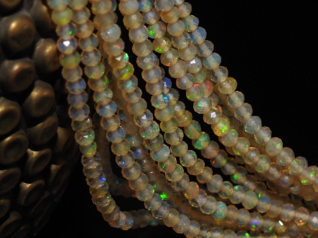 Ethiopian Opal Multi Flashy Fire Faceted Sphere Ball Round Bead 13Inch Strand 3MM Natural Stone For Making Jewelry New Arrival MS-EO2