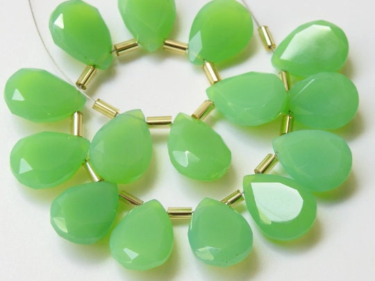 Chalcedony Faceted Cut Stone Teardrop 2pc Set 15X10MM New Arrival Translucent Loose Gemstones Wholesaler Supplies for Dangle Earrings DIY