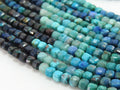 Chrysocolla Multi Shaded Faceted Cube Box Bead-13Inch 3MM Approx-Wholesaler Supplies-New Arrival-Natural Stone PME-CB2