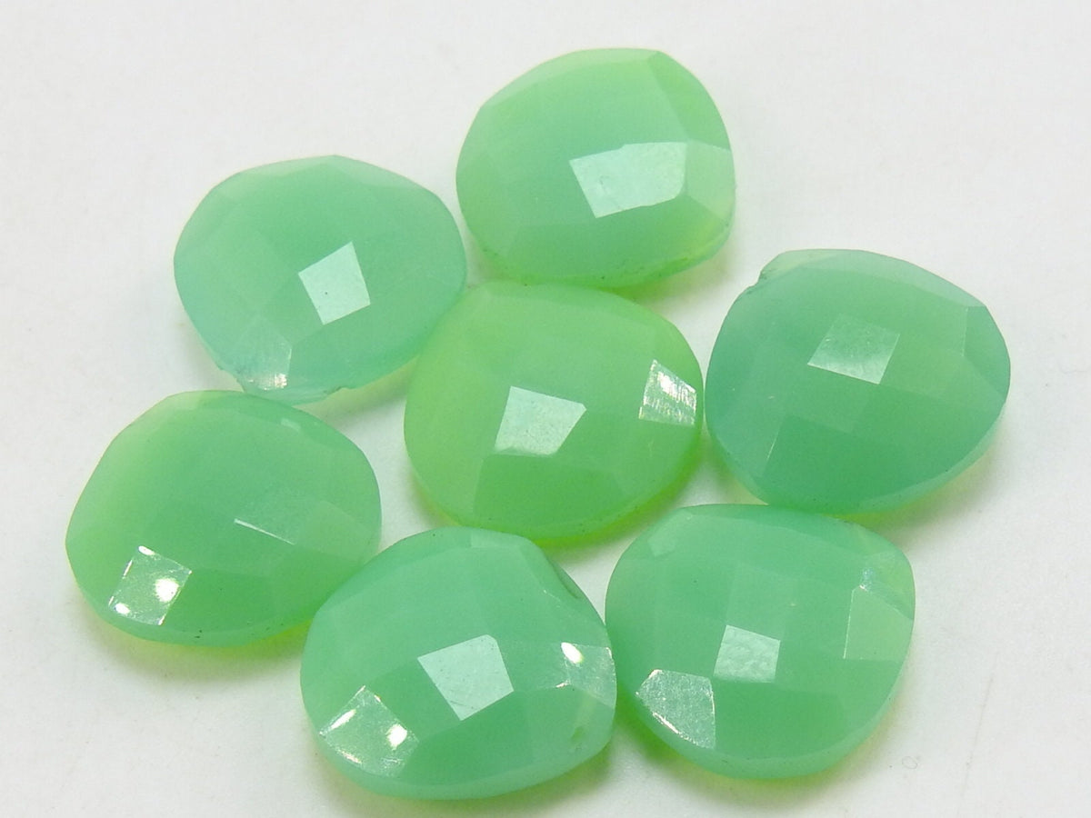 Chalcedony Faceted Heart Shape Teardrop Matched Pair 2Piece 11X11MM Wholesaler Supplies Gemstone Jewelry Making Loose Earring Bead Craft