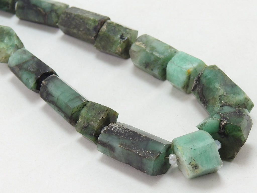 Natural Emerald Faceted Crystal Tumble Nuggets 12-8mm Loose Gemstone Beads 10 Inch Strand Luxury Precious Jewelry Making Supplies TU1