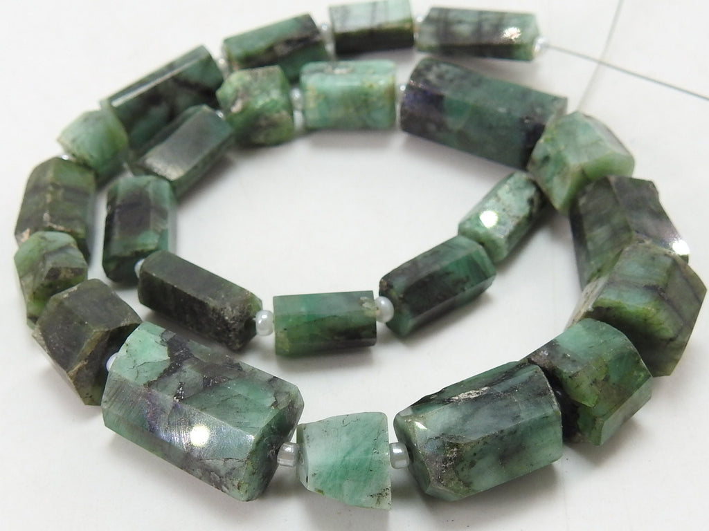 Natural Emerald Faceted Crystal Tumble Nuggets 12-8mm Loose Gemstone Beads 10 Inch Strand Luxury Precious Jewelry Making Supplies TU1