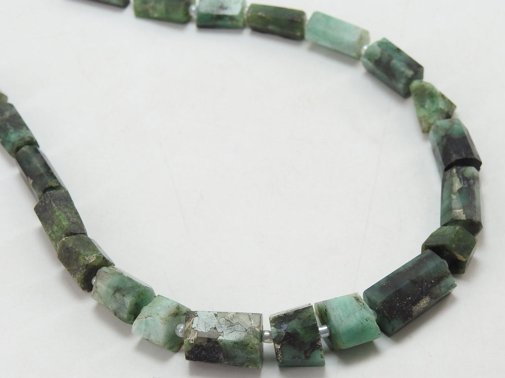 Natural Emerald Faceted Crystal Tumble Nuggets 12-8mm Loose Gemstone Beads 10 Inch Strand Luxury Precious Jewelry Making Supplies TU1