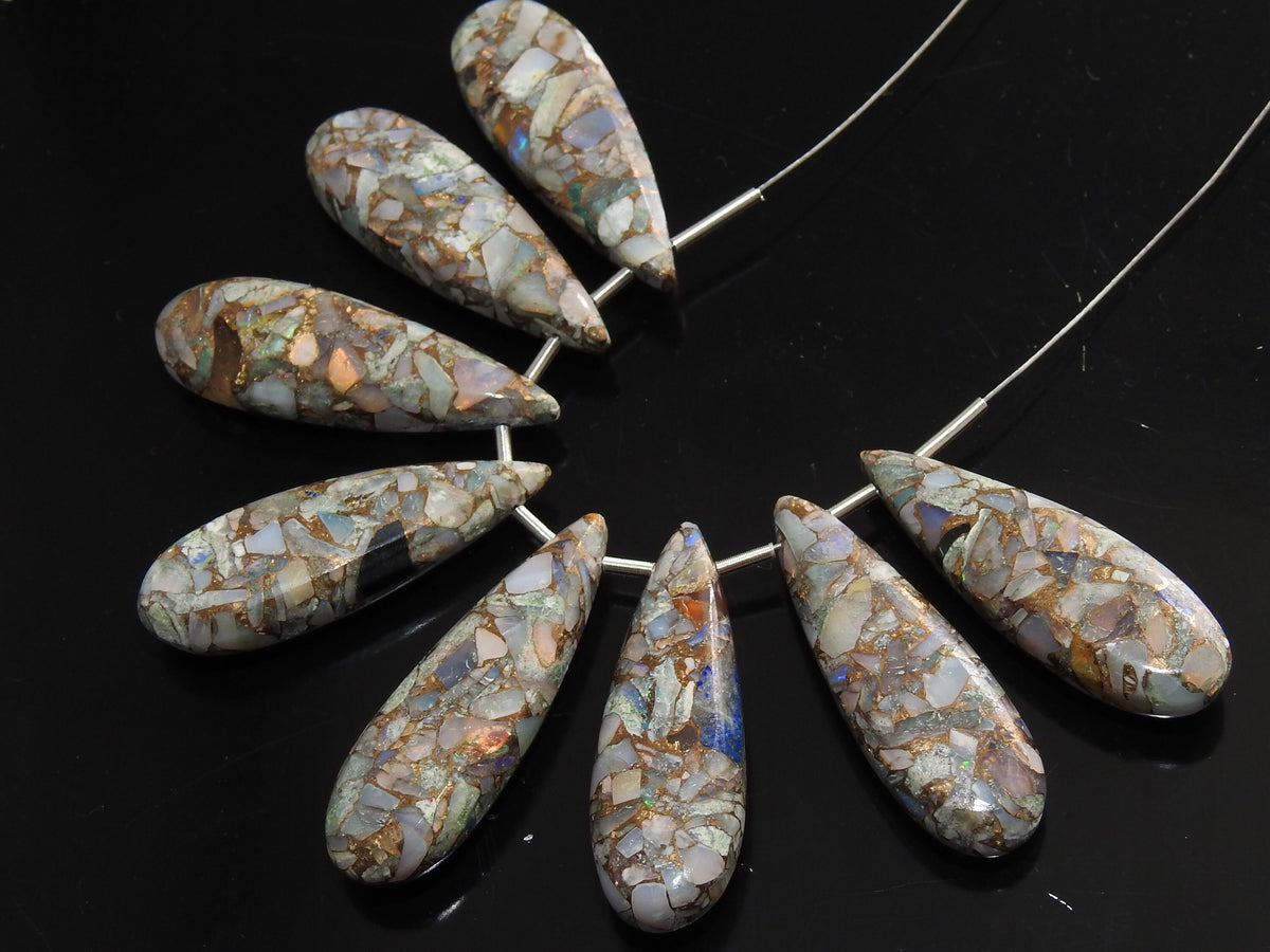 Copper Australian Opal Smooth Teardrop Beads 2Piece 30x10mm For Making Jewelry Wholesaler Supplies Natural Gemstone Pear Briolette Pendant