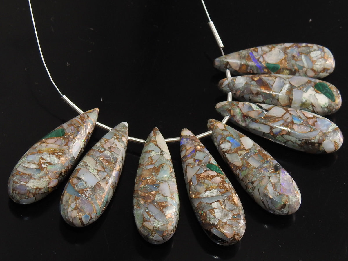 Copper Australian Opal Smooth Teardrop Beads 2Piece 30x10mm For Making Jewelry Wholesaler Supplies Natural Gemstone Pear Briolette Pendant