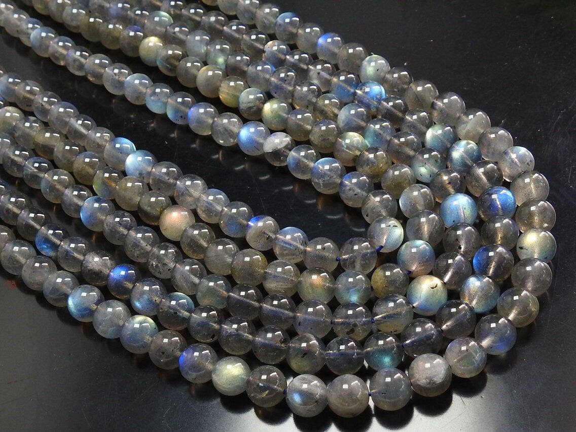 Labradorite Multi Flashy Smooth Sphere Ball Round Bead 16Inches Strand 8MM For Making Jewelry Natural Stone PME-B5