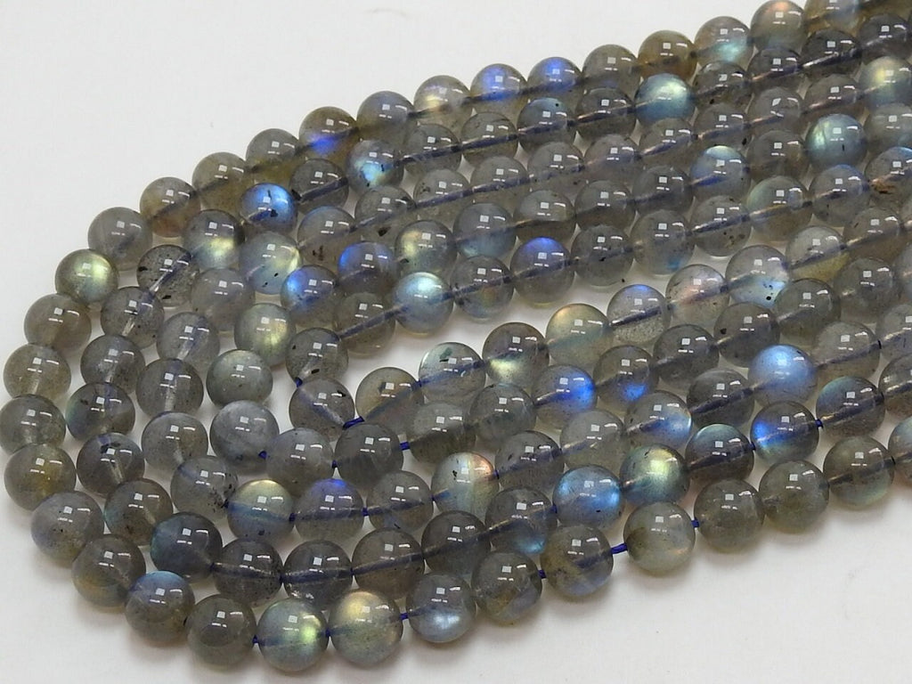 Labradorite Multi Flashy Smooth Sphere Ball Round Bead 16Inches Strand 8MM For Making Jewelry Natural Stone PME-B5