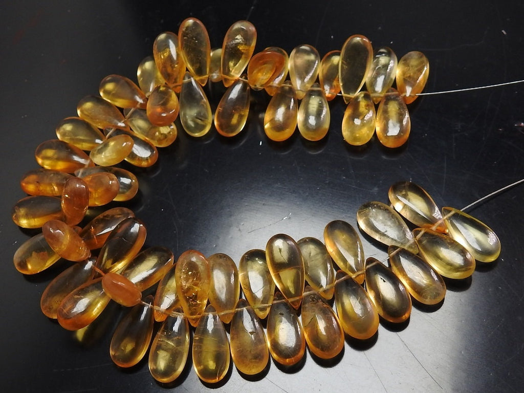 Natural Citrine Smooth Teardrop Beads 10 Piece 15x7mm Earring Pair Wholesale Gemstone Jewelry Making Supplies PME-CY3