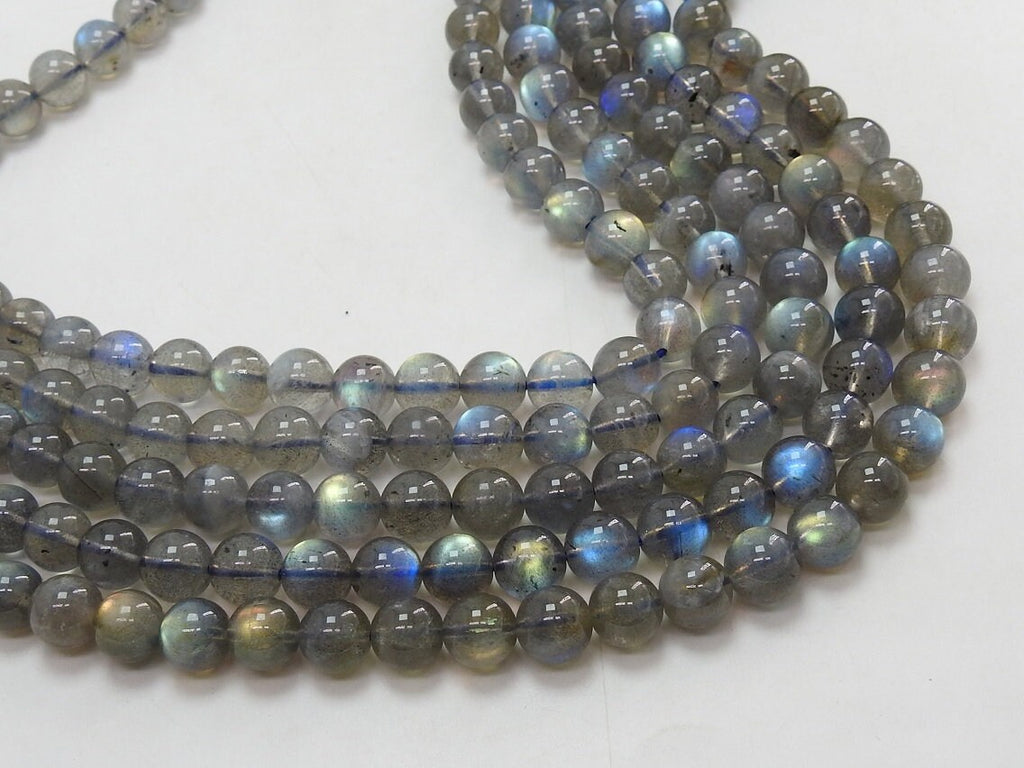 Labradorite Multi Flashy Smooth Sphere Ball Round Bead 16Inches Strand 8MM For Making Jewelry Natural Stone PME-B5